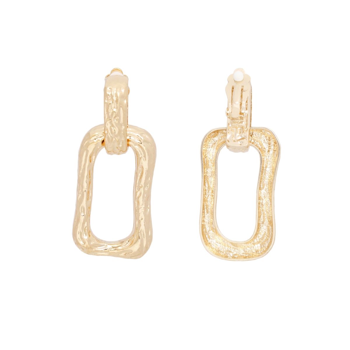 Clip Ons Gold Medium Link Earrings for Women