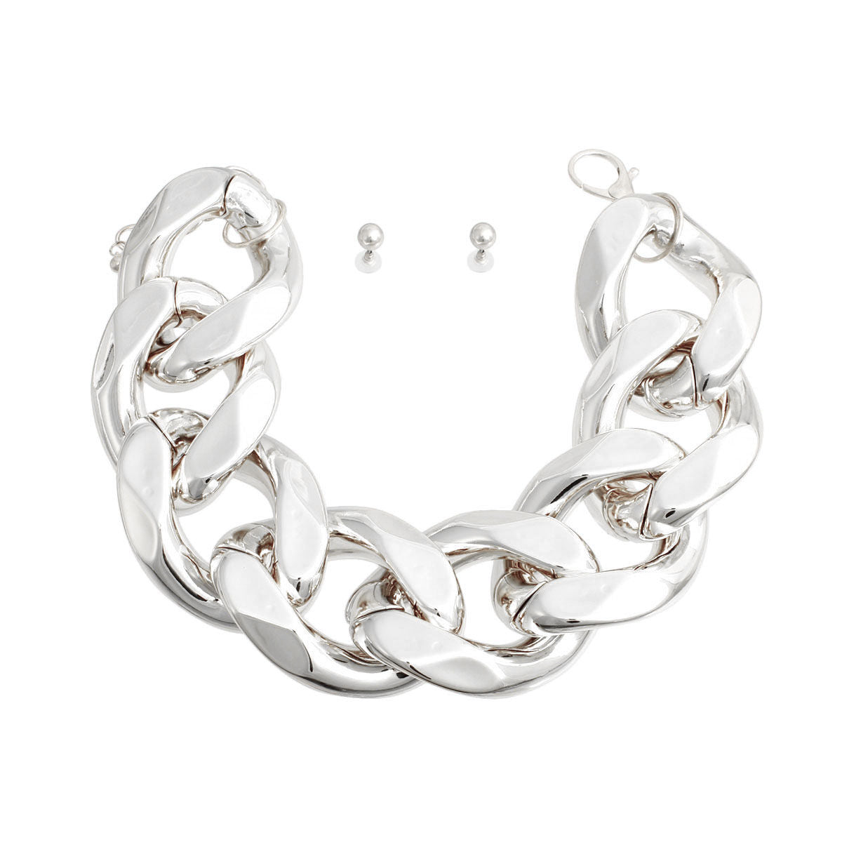 XL Chunky Silver Chain Set