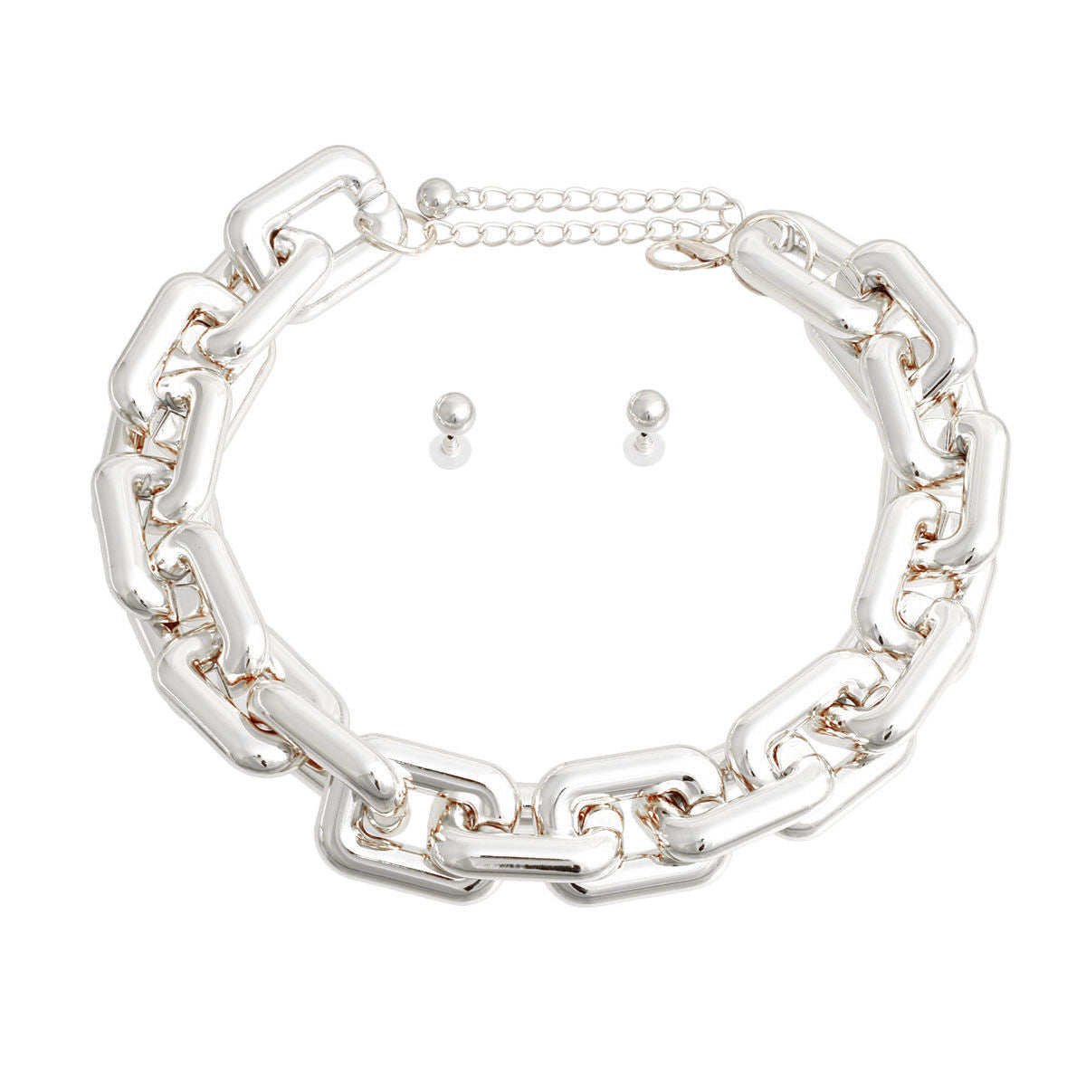 Chunky Silver Square Link Chain