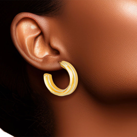 Hoop 14K Gold Small Solid Metal Earrings for Women