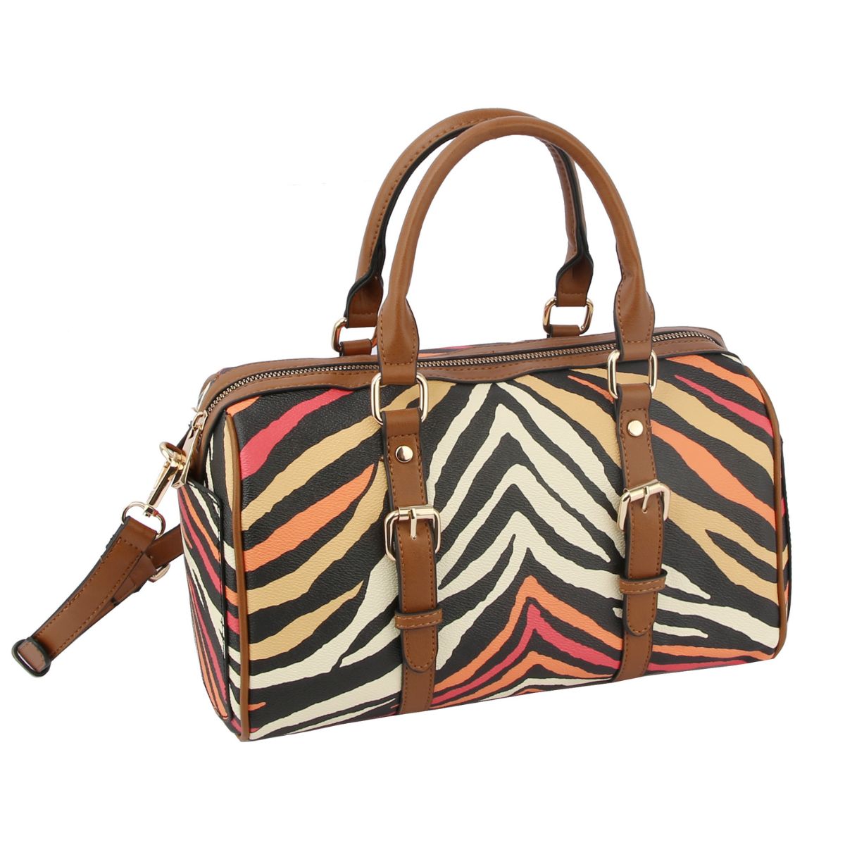 Red Zebra Print Dome Satchel Bag Set