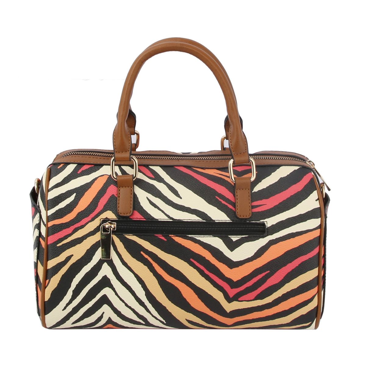 Red Zebra Print Dome Satchel Bag Set
