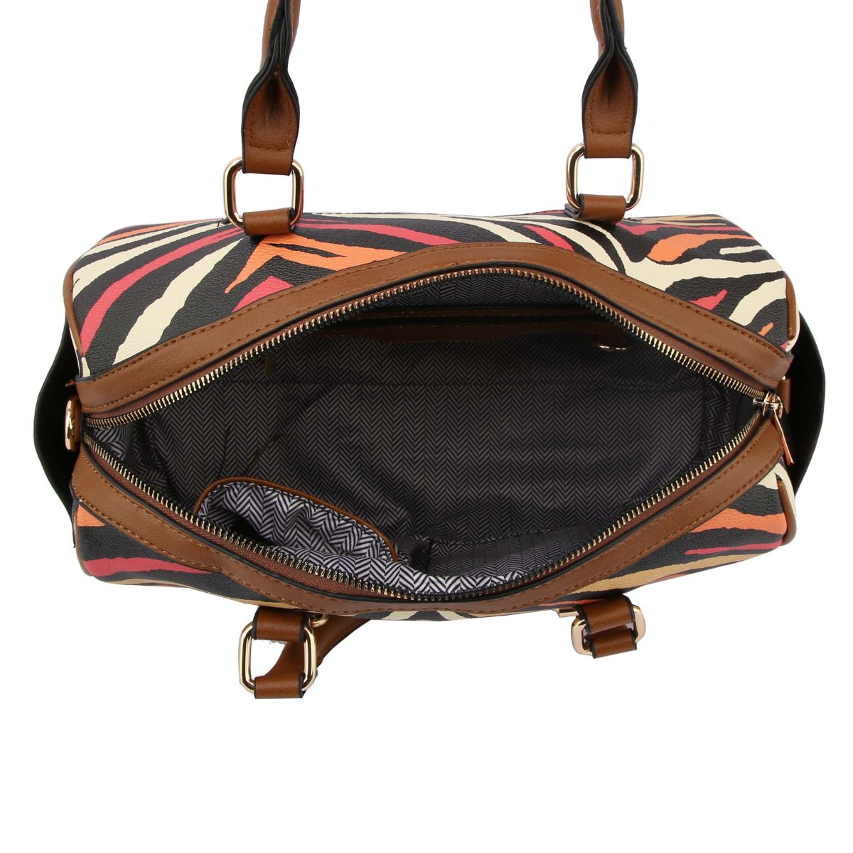 Red Zebra Print Dome Satchel Bag Set