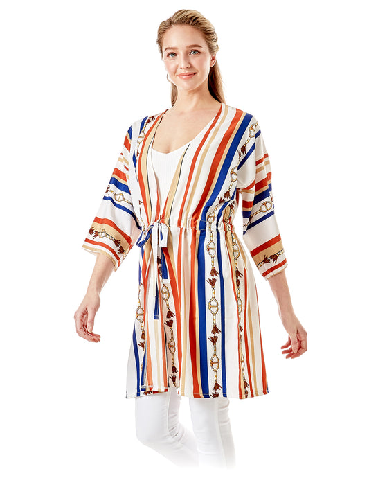 White Stripe Designer Horsebit Cover Up