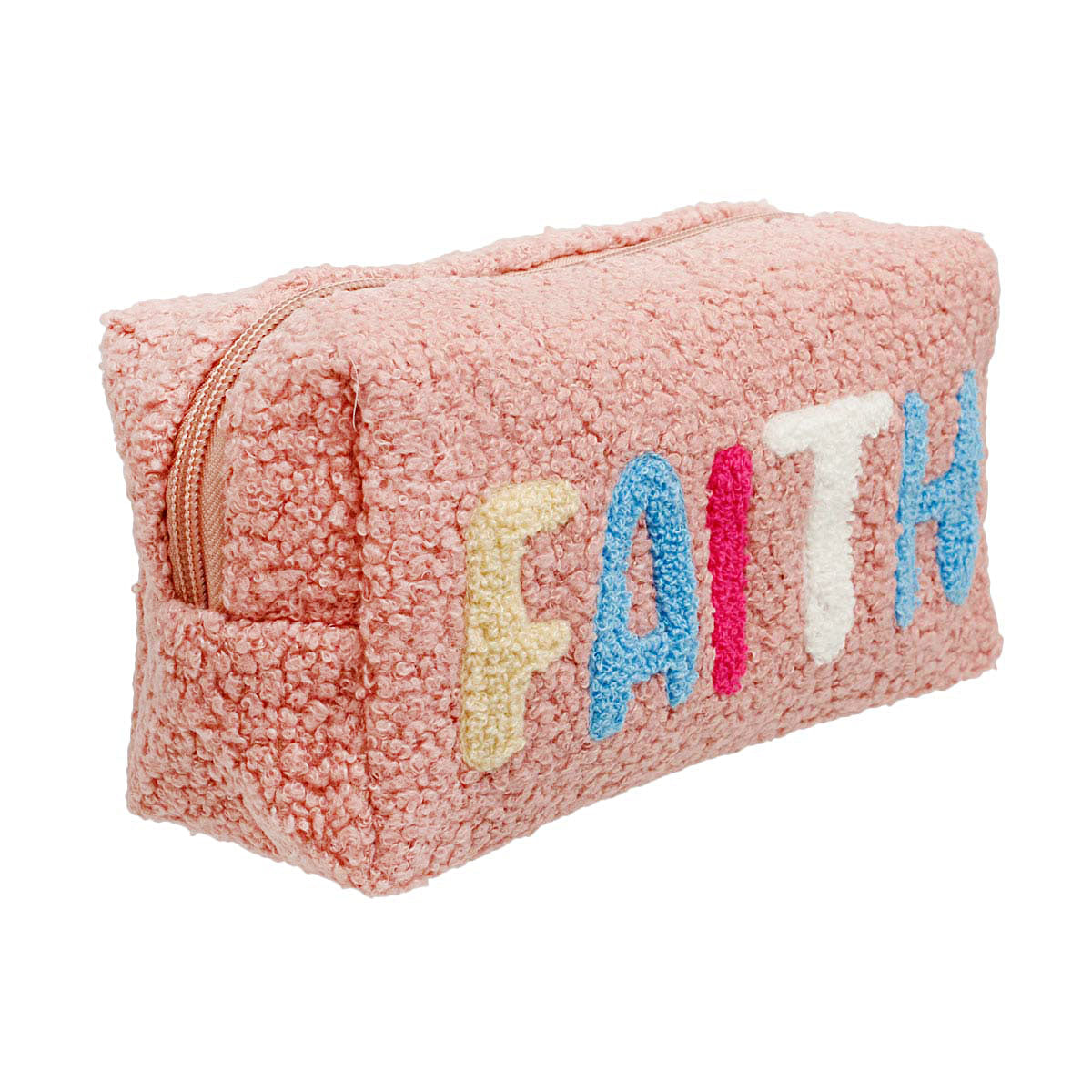 Blush Fleece Fur FAITH Pouch
