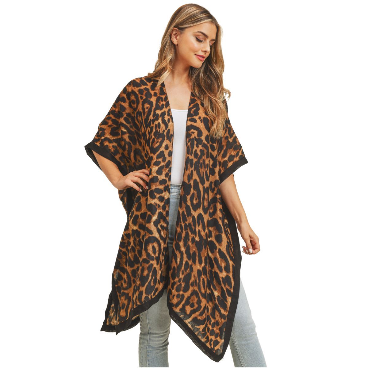 Brown Leopard Lightweight Kimono