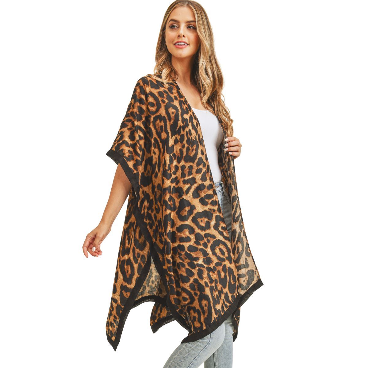 Brown Leopard Lightweight Kimono