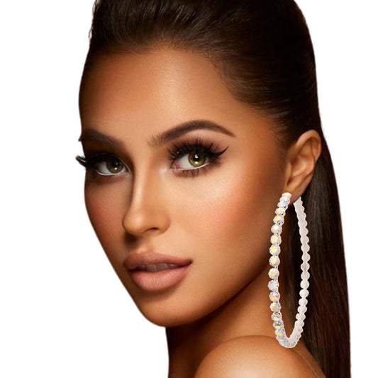 Aurora Borealis Silver Hoops