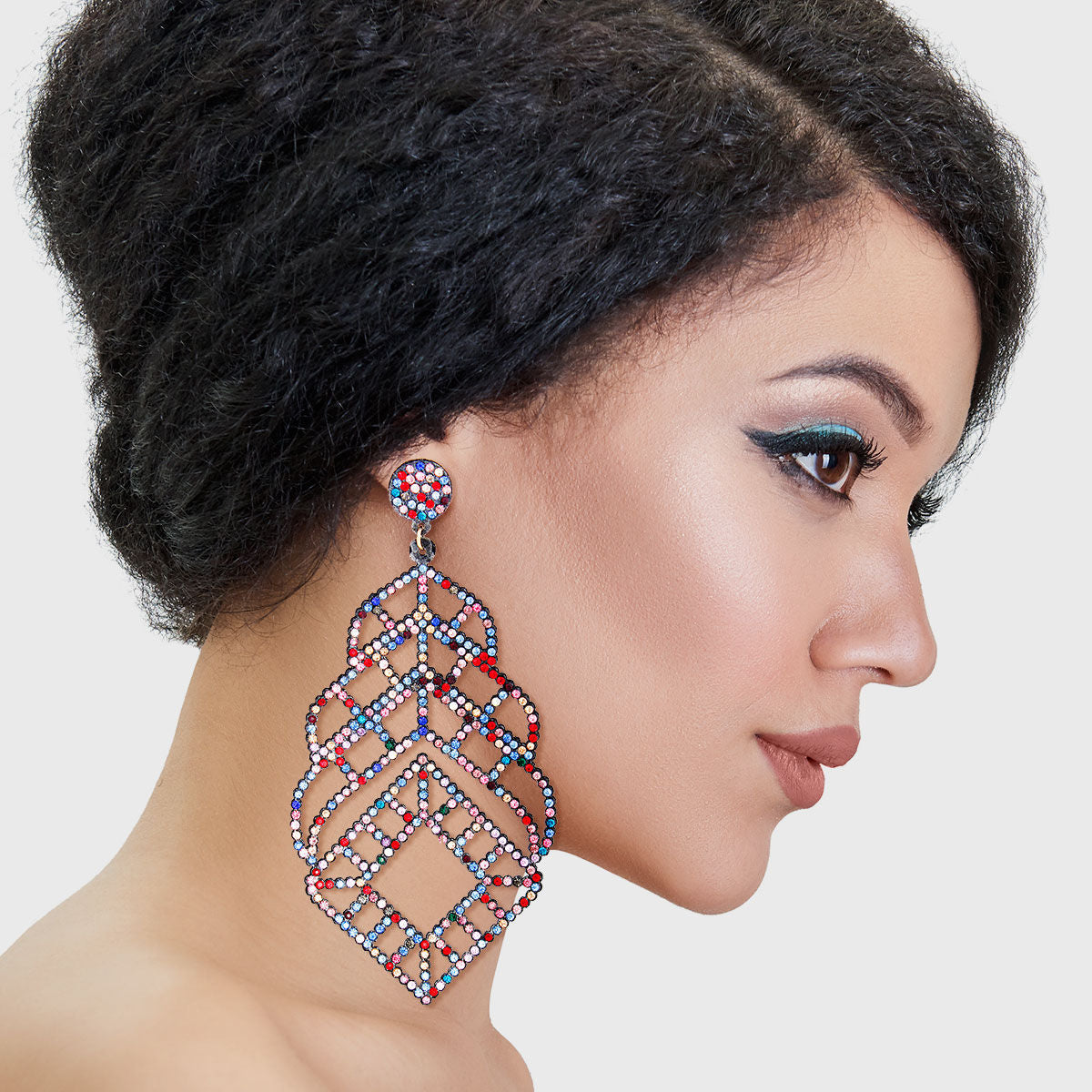 Multi Filigree Rhinestone Earrings