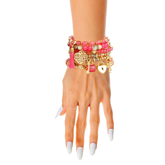 Pink Love Charm Bracelets
