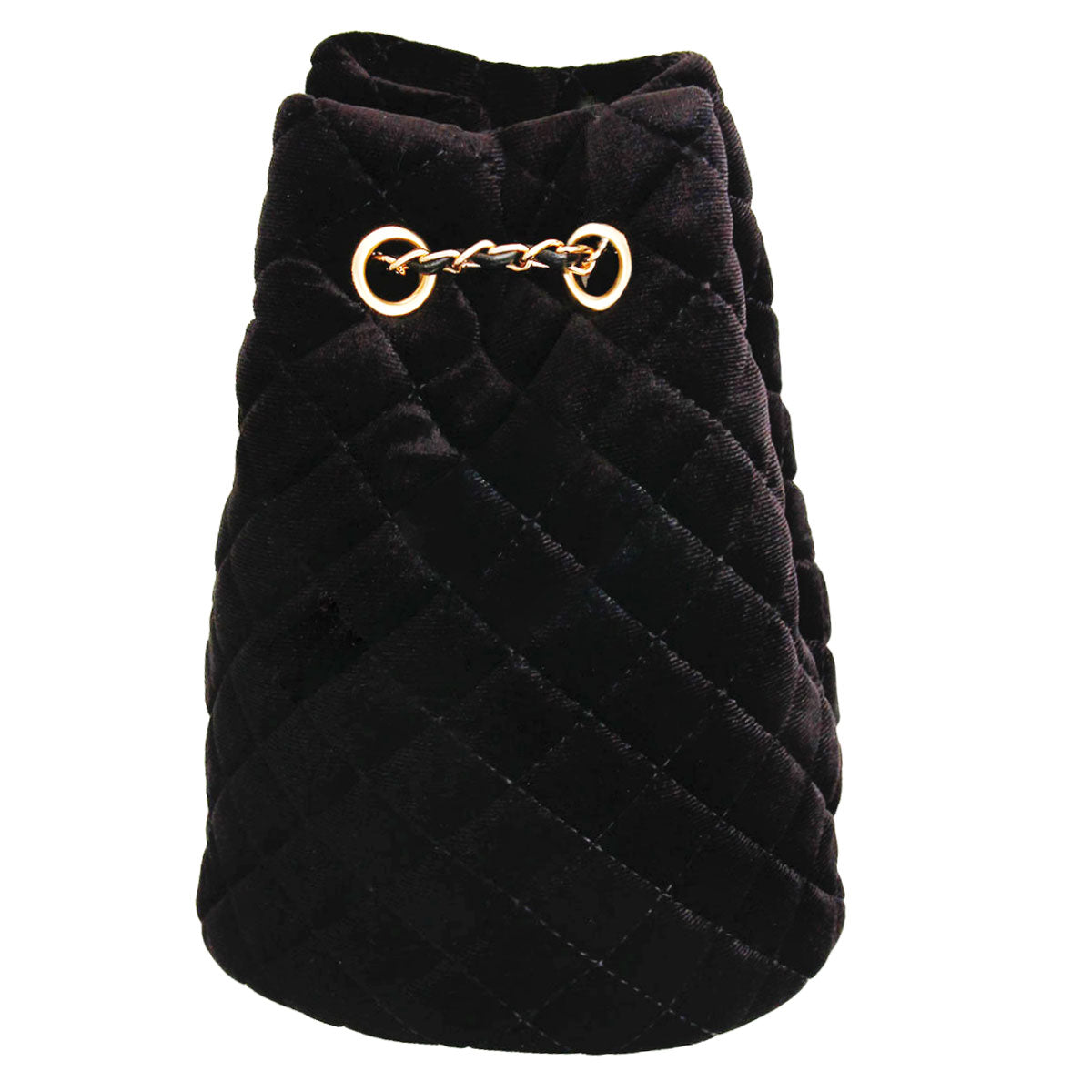 Black Diamond Velvet Bucket Bag