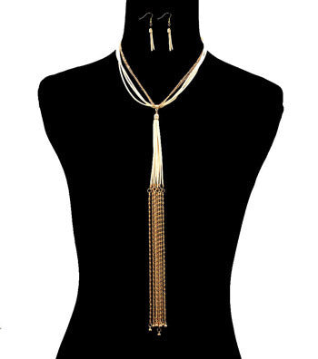 Suede Drop Necklace Set