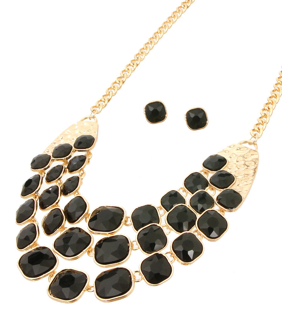 Stones Layered Necklace Set