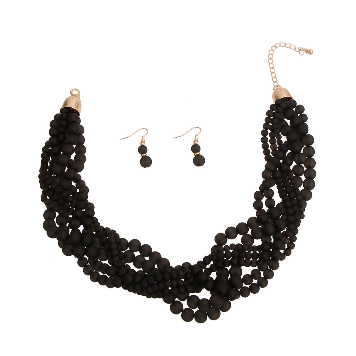 Black Transparent Braided Bead Set
