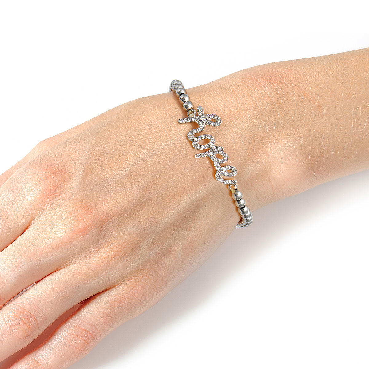 Silver Ball Bead Hope Bracelet