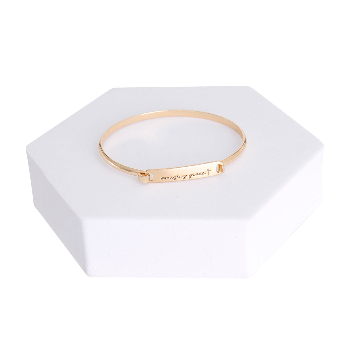 Amazing Grace Gold Hook Bangle