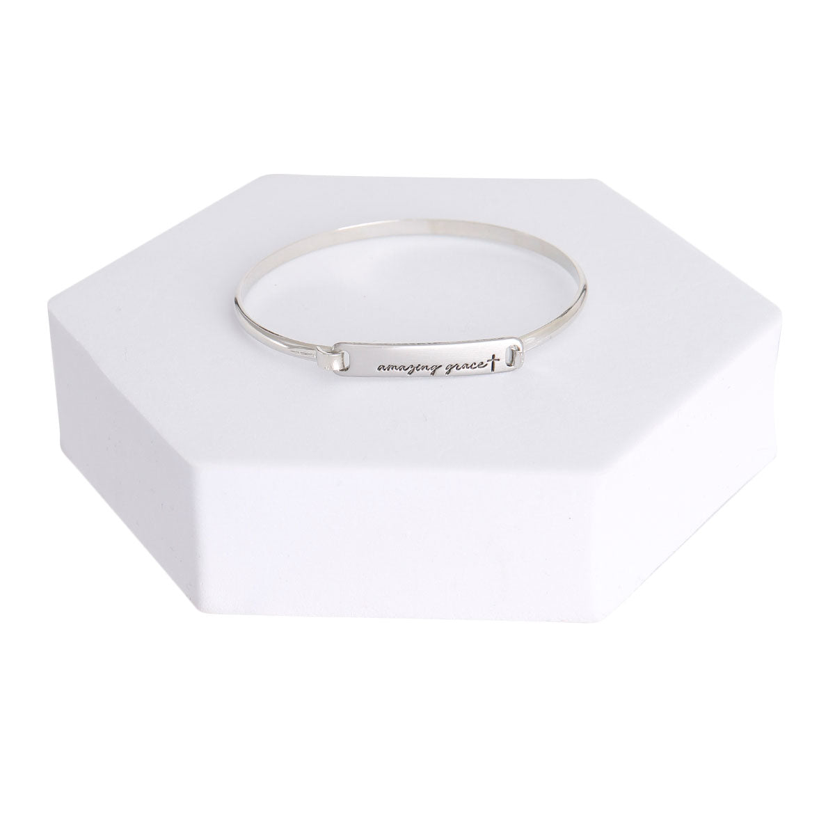 Amazing Grace Silver Hook Bangle