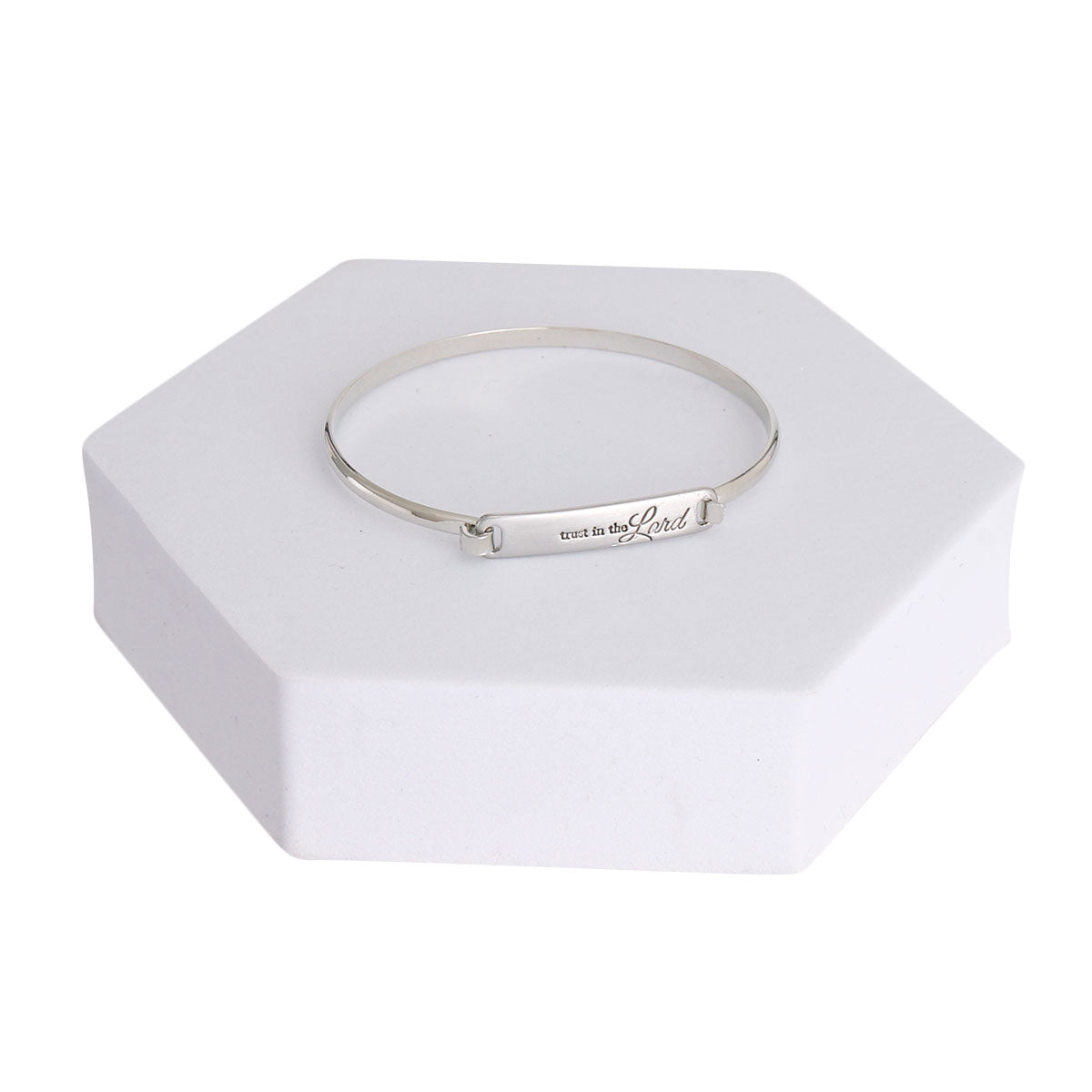 Trust in the Lord Silver Hook Bangle