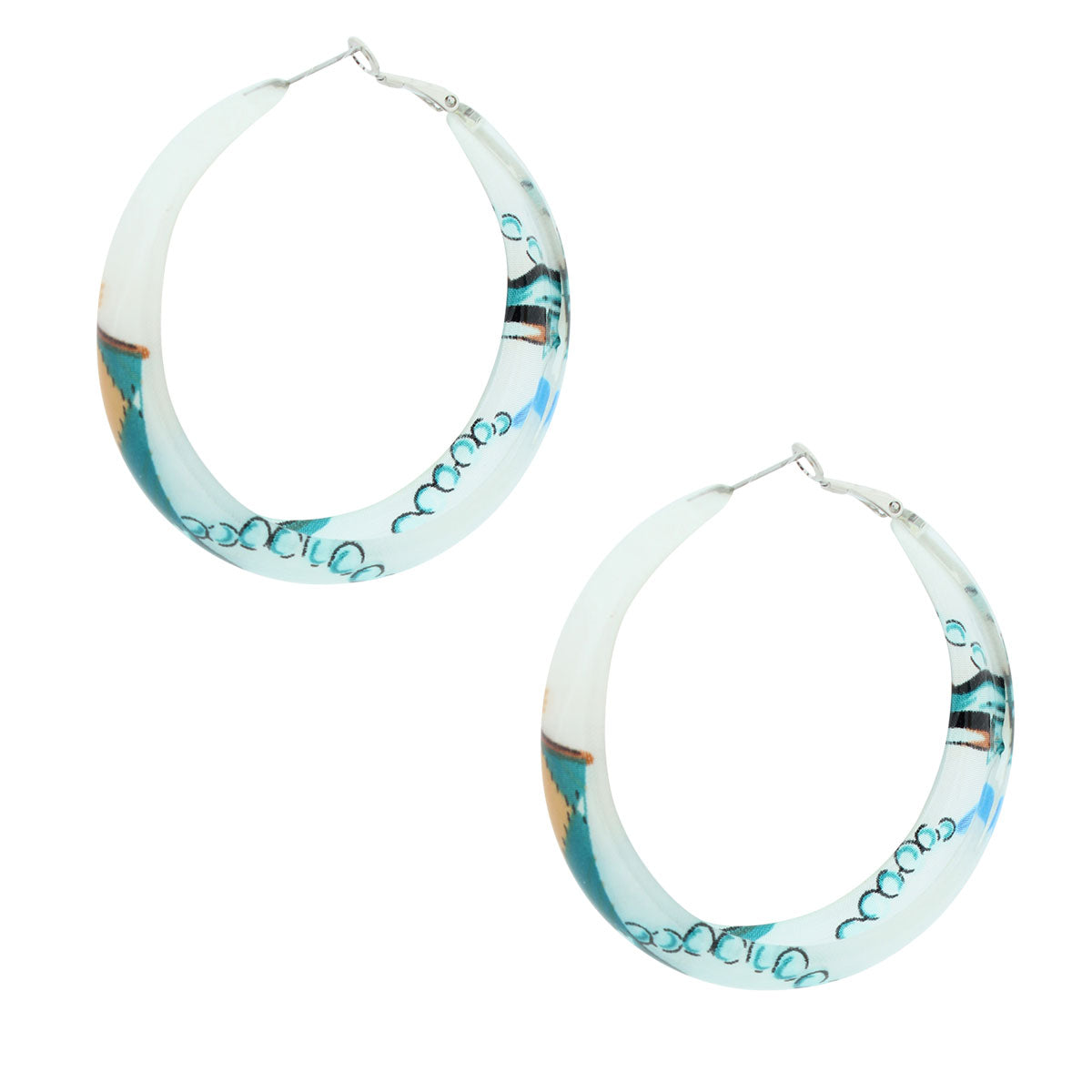 Printed Acrylic Hoop Earrings