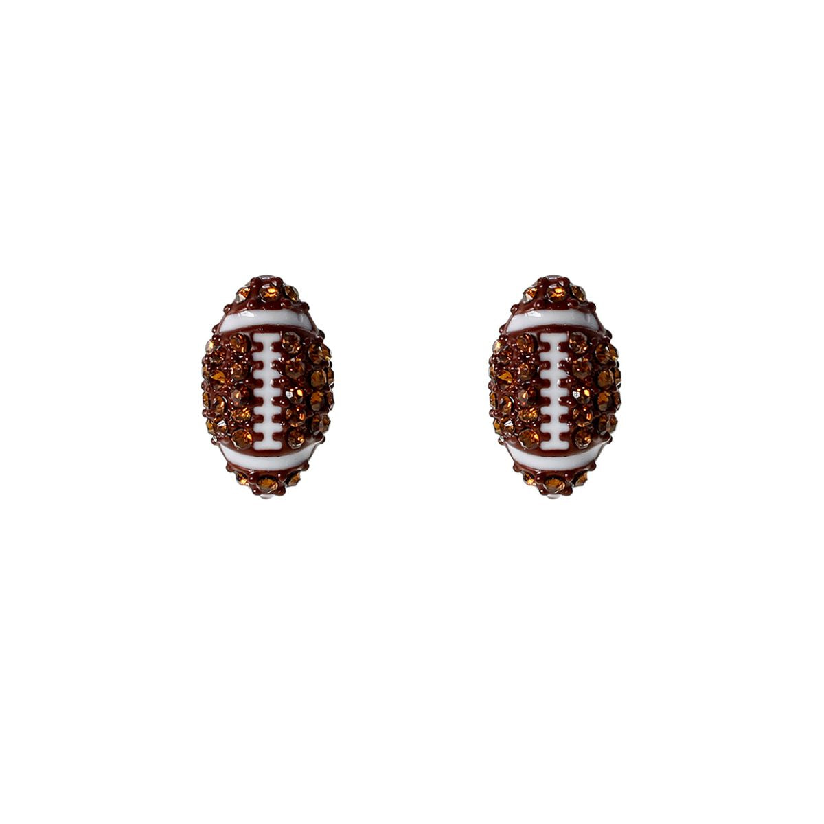 Brown Rhinestone Football Studs
