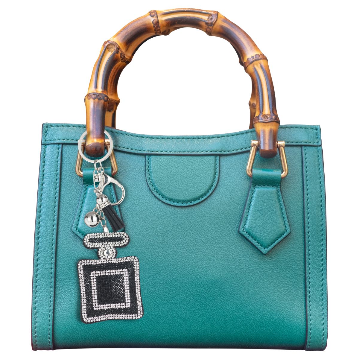 Black Perfume Bottle Keychain Bag Charm