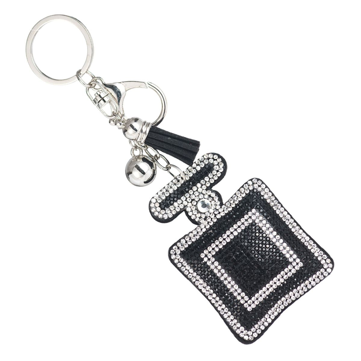 Black Perfume Bottle Keychain Bag Charm