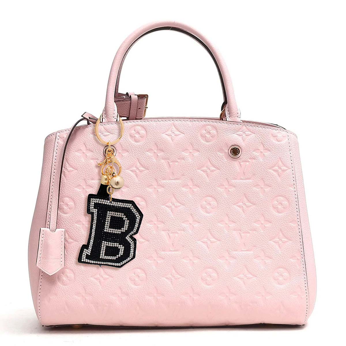 B Black Keychain Bag Charm