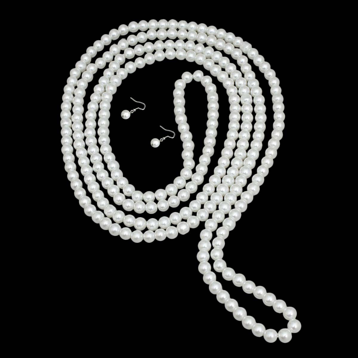 84" 8mm White Pearl Necklace