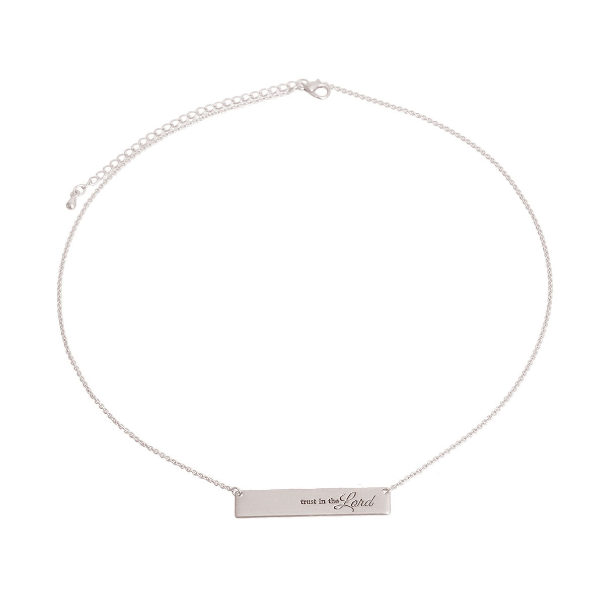 Silver Trust in the Lord Plate Necklace