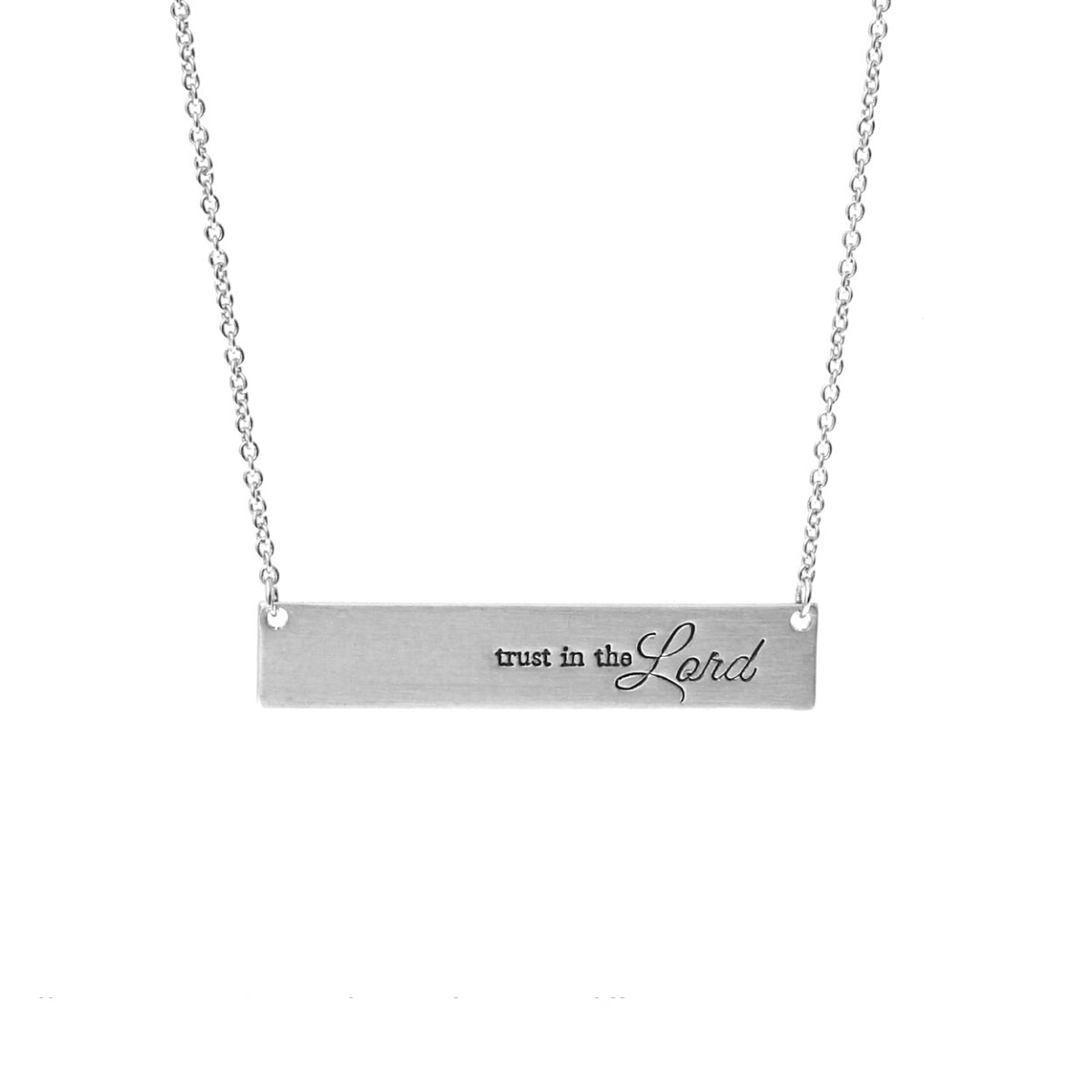 Silver Trust in the Lord Plate Necklace