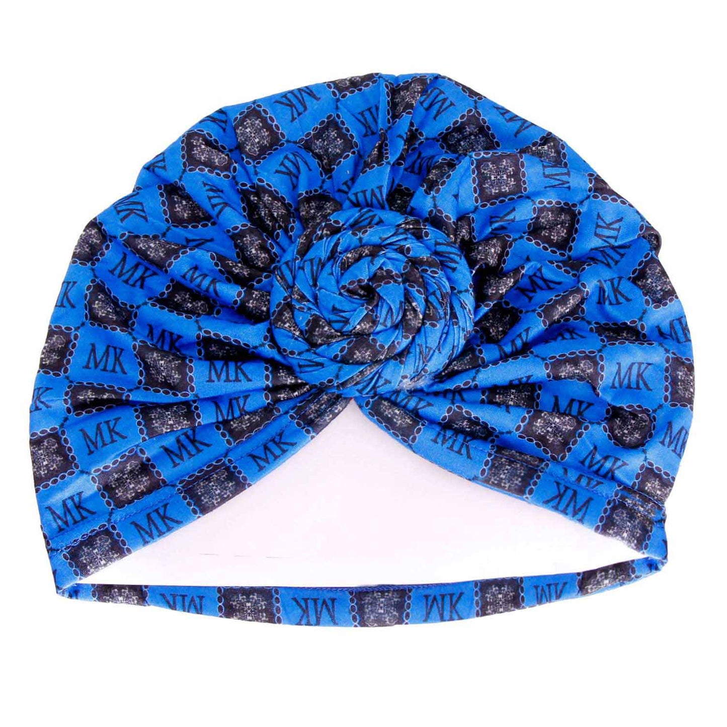 Blue MK Twist Knot Turban