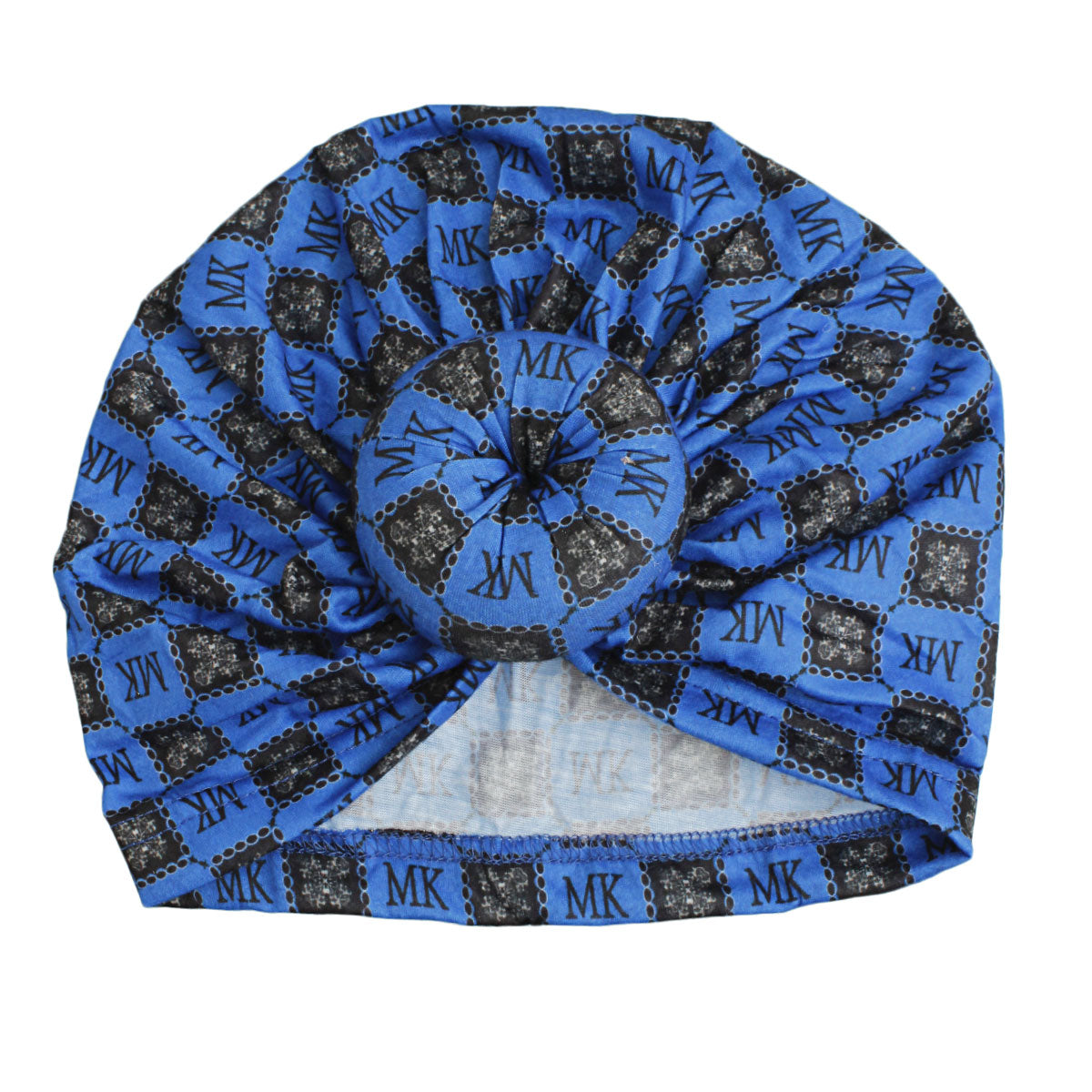 Blue MK Donut Knot Turban