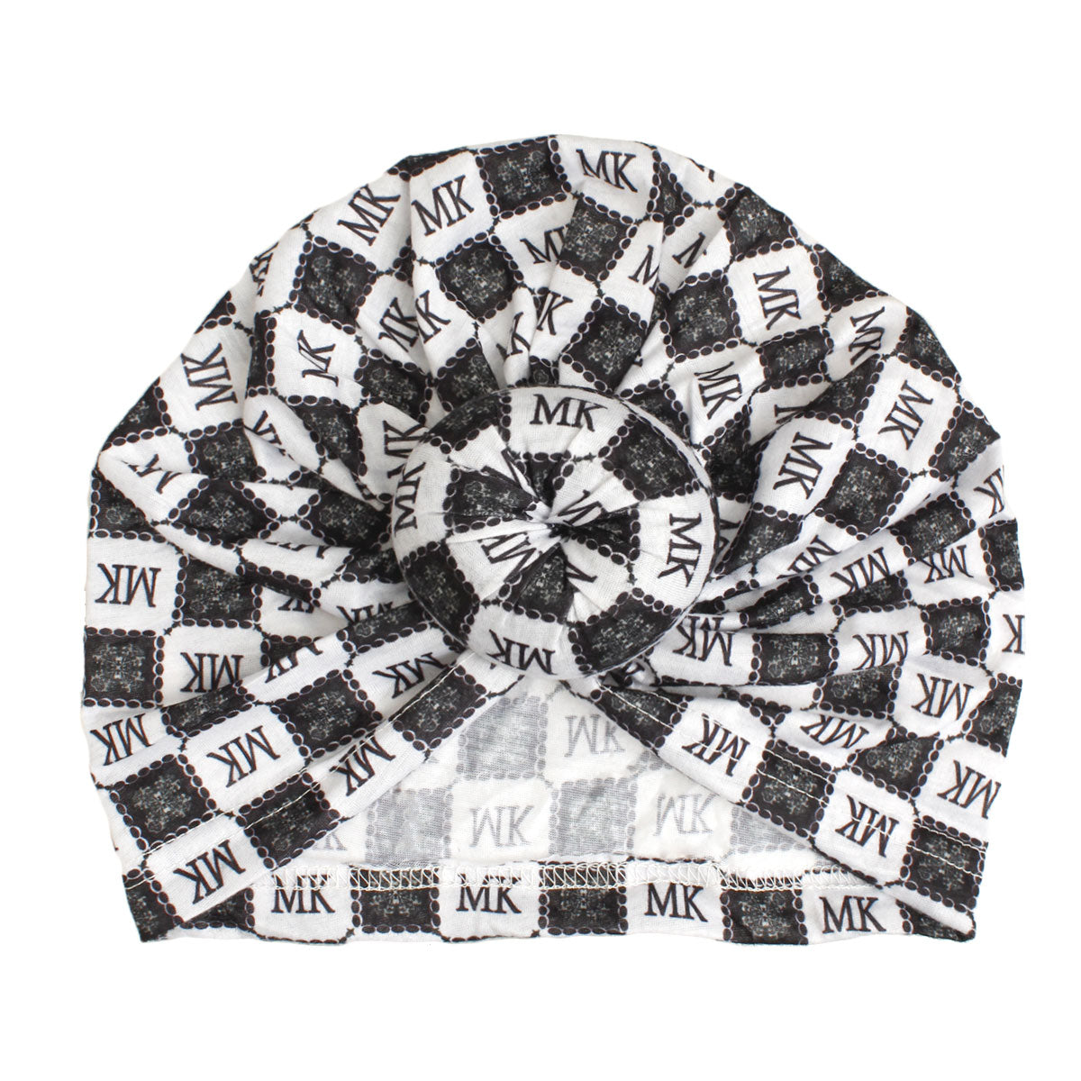 White MK Donut Knot Turban